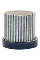 Blue Geometric and Striped Planter (Set of 2) - Michelle's aDOORable Creations - Containers