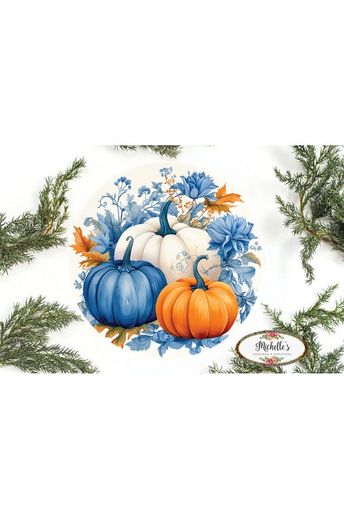 Shop For Blue Pumpkin Fall Foliage Sign - Wreath Accent Sign