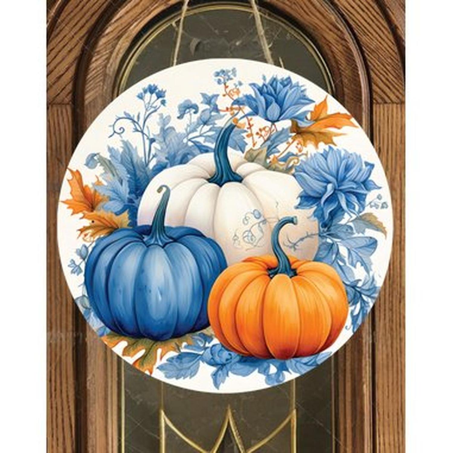 Blue Pumpkin Fall Foliage Sign