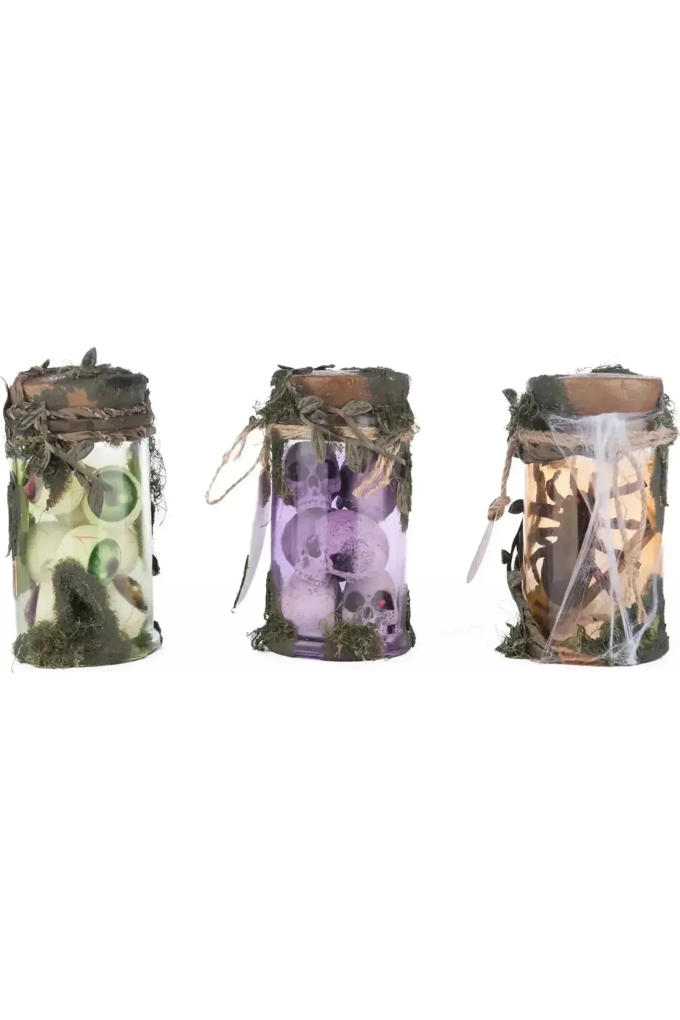 Shop For Broomstick Acres Potion Jars Assortment of 3 at Michelle's aDOORable Creations