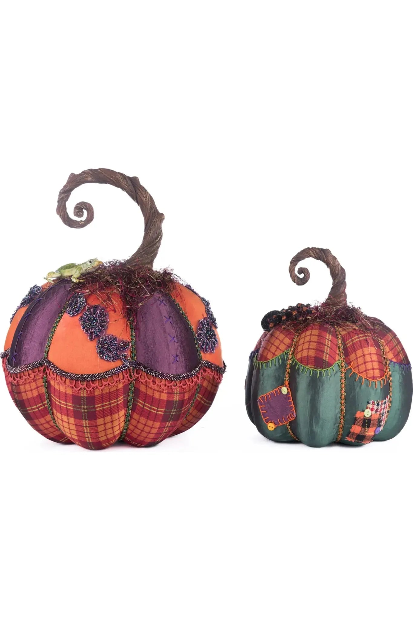 Broomstick Acres Pumpkins Set Of 2 - Michelle's aDOORable Creations - Halloween Decor