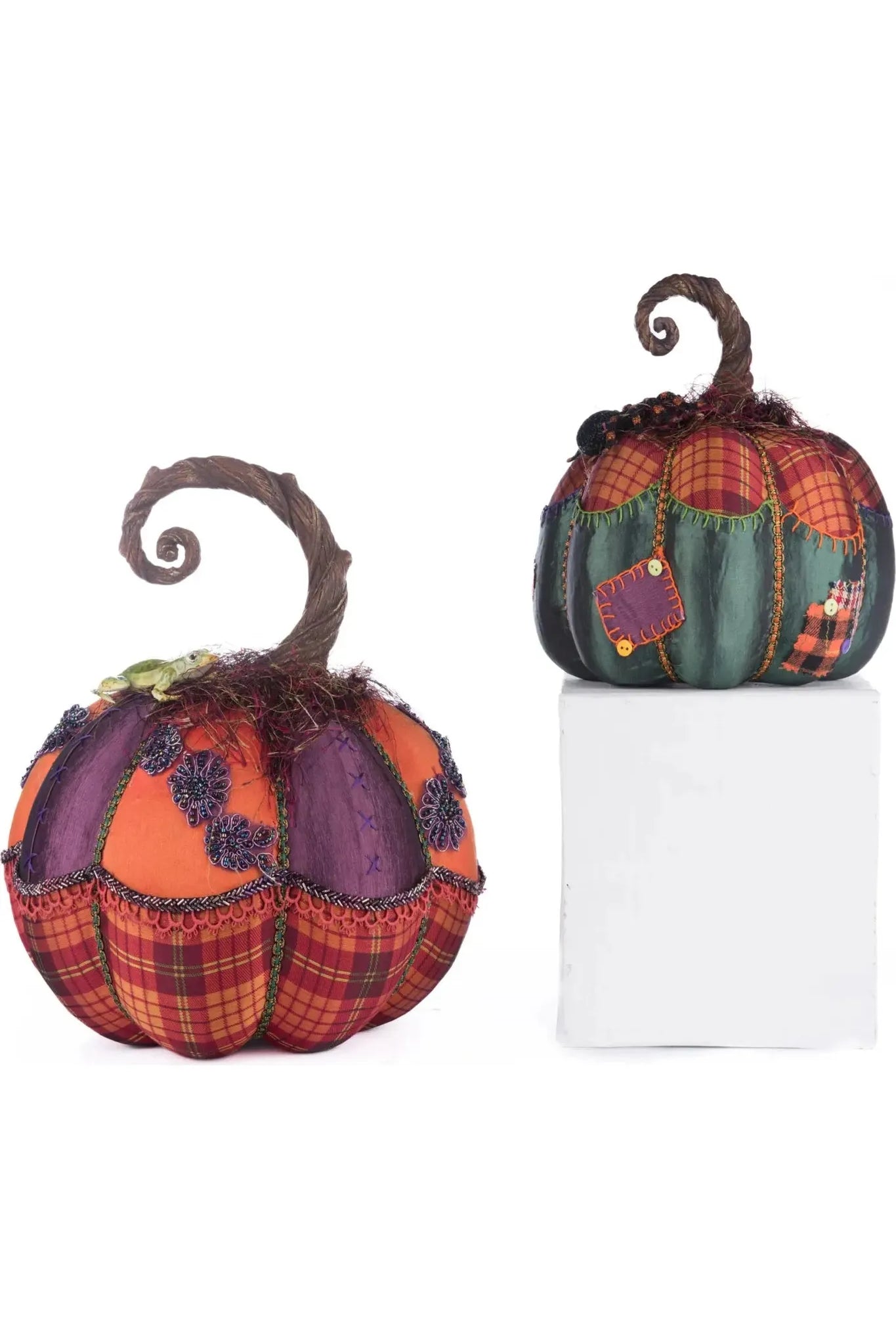 Broomstick Acres Pumpkins Set Of 2 - Michelle's aDOORable Creations - Halloween Decor