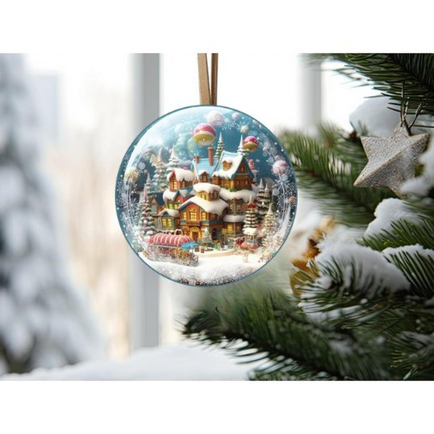 Shop For Candy Gingerbread Town Snow Globe - Wreath Enhancement at Michelle's aDOORable Creations
