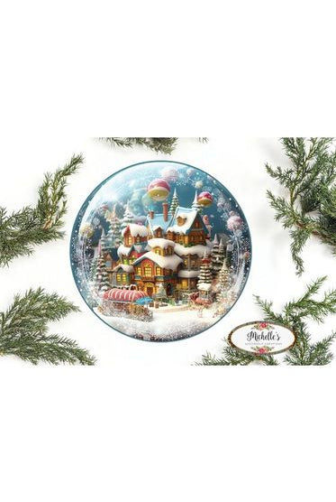 Shop For Candy Gingerbread Town Snow Globe - Wreath Enhancement