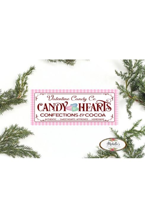 Shop For Candy Hearts Valentine Candy Sign - Wreath Enhancement