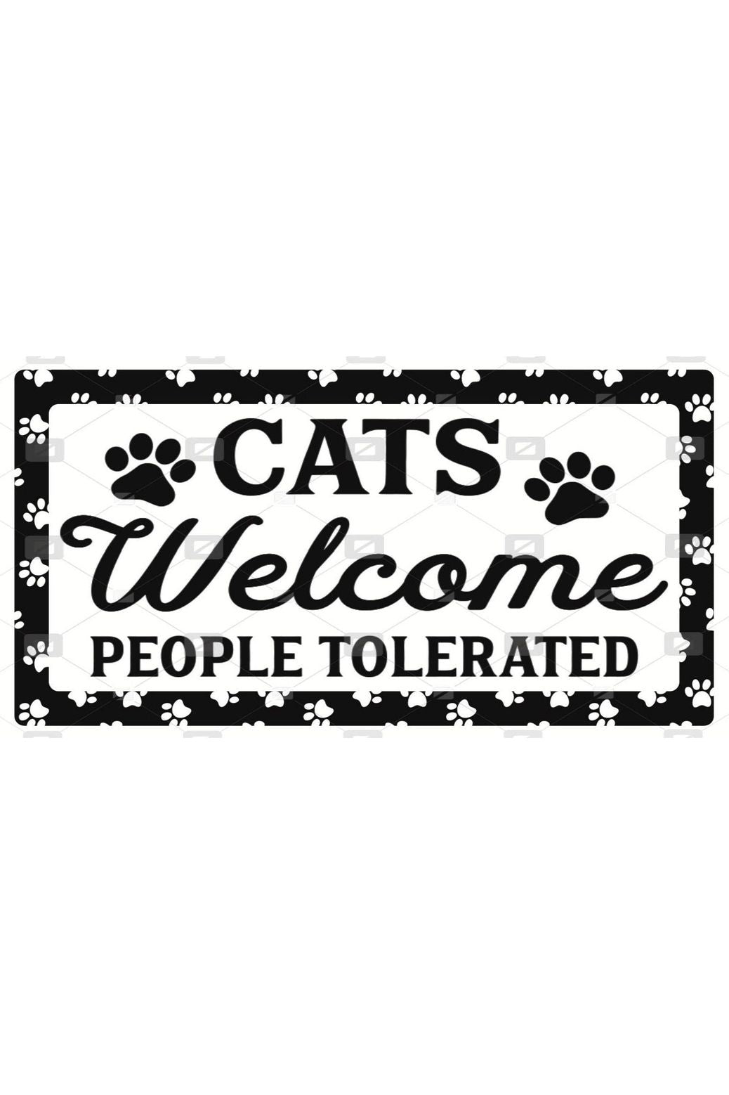 Shop For Cats Welcome People Tolerated Sign - Wreath Enhancement