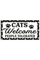 Cats Welcome People Tolerated Sign - Wreath Enhancement - Michelle's aDOORable Creations - Signature Signs