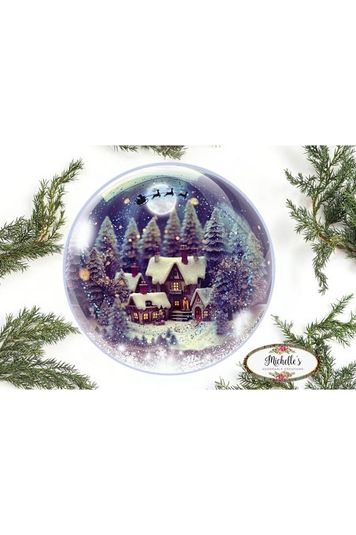 Christmas Star Night Snow Globe - Wreath Enhancement - Michelle's aDOORable Creations - Signature Signs