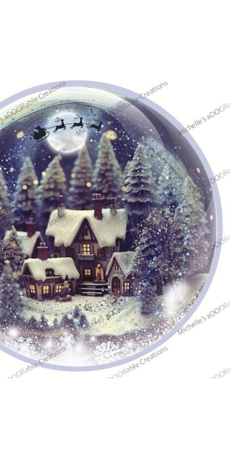 Christmas Star Night Snow Globe - Wreath Enhancement - Michelle's aDOORable Creations - Signature Signs