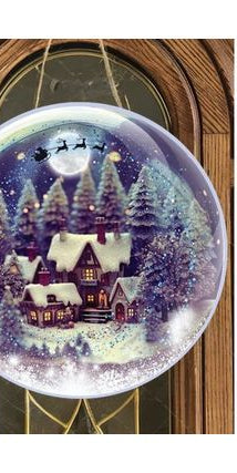 Christmas Star Night Snow Globe - Wreath Enhancement - Michelle's aDOORable Creations - Signature Signs