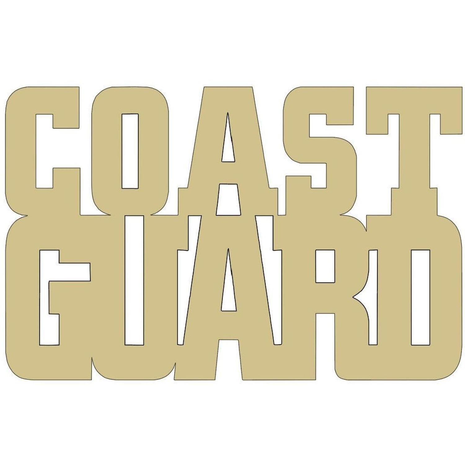 Coast Guard Wood Block Letters - Unfinished Wood
