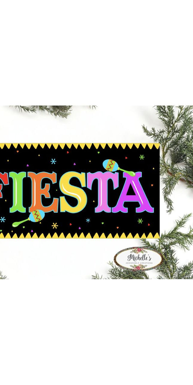 Colorful Fiesta Sign - Wreath Enhancement - Michelle's aDOORable Creations - Signature Signs