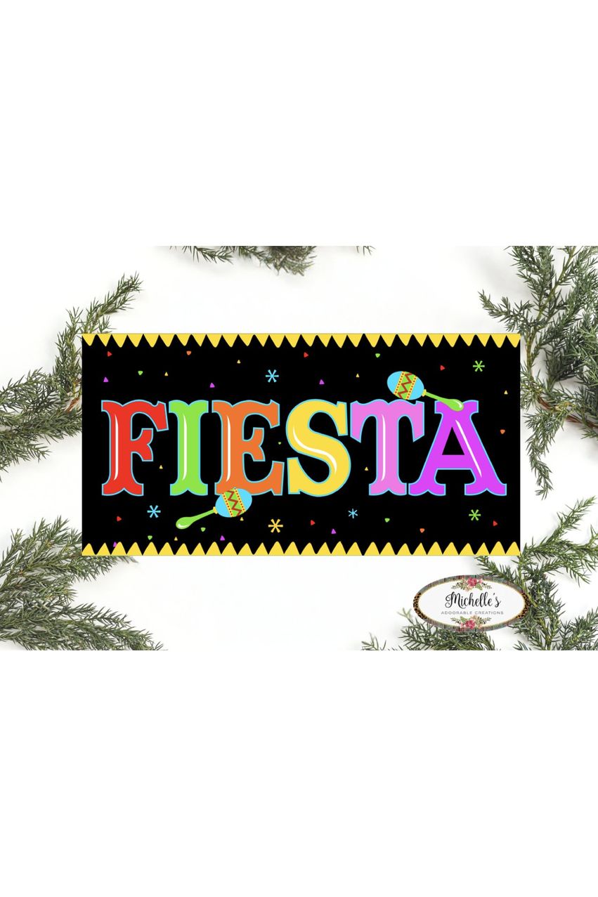 Colorful Fiesta Sign - Wreath Enhancement - Michelle's aDOORable Creations - Signature Signs