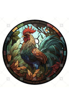 Colorful Stained Glass Rooster Sign - Wreath Enhancement - Michelle's aDOORable Creations - Signature Signs