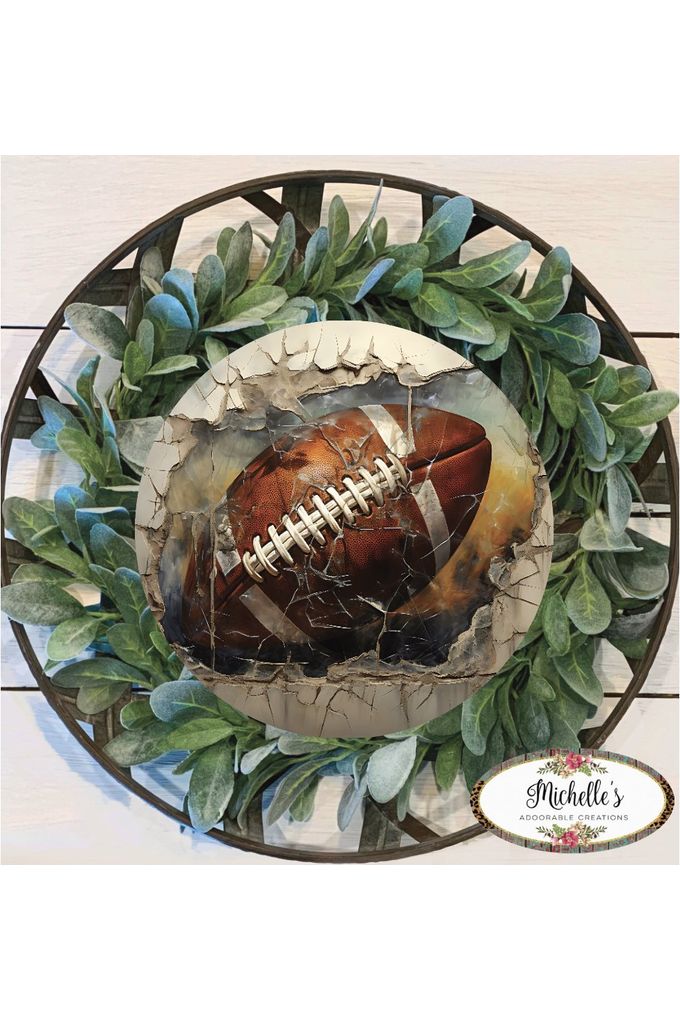 Shop For Cracked Wall Football Sign - Wreath Enhancement