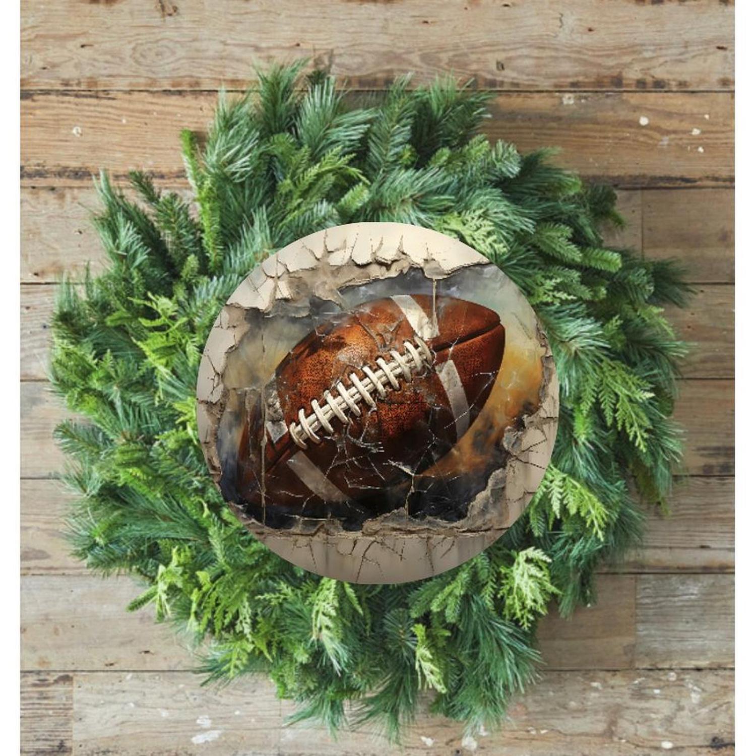 Shop For Cracked Wall Football Sign - Wreath Enhancement at Michelle's aDOORable Creations