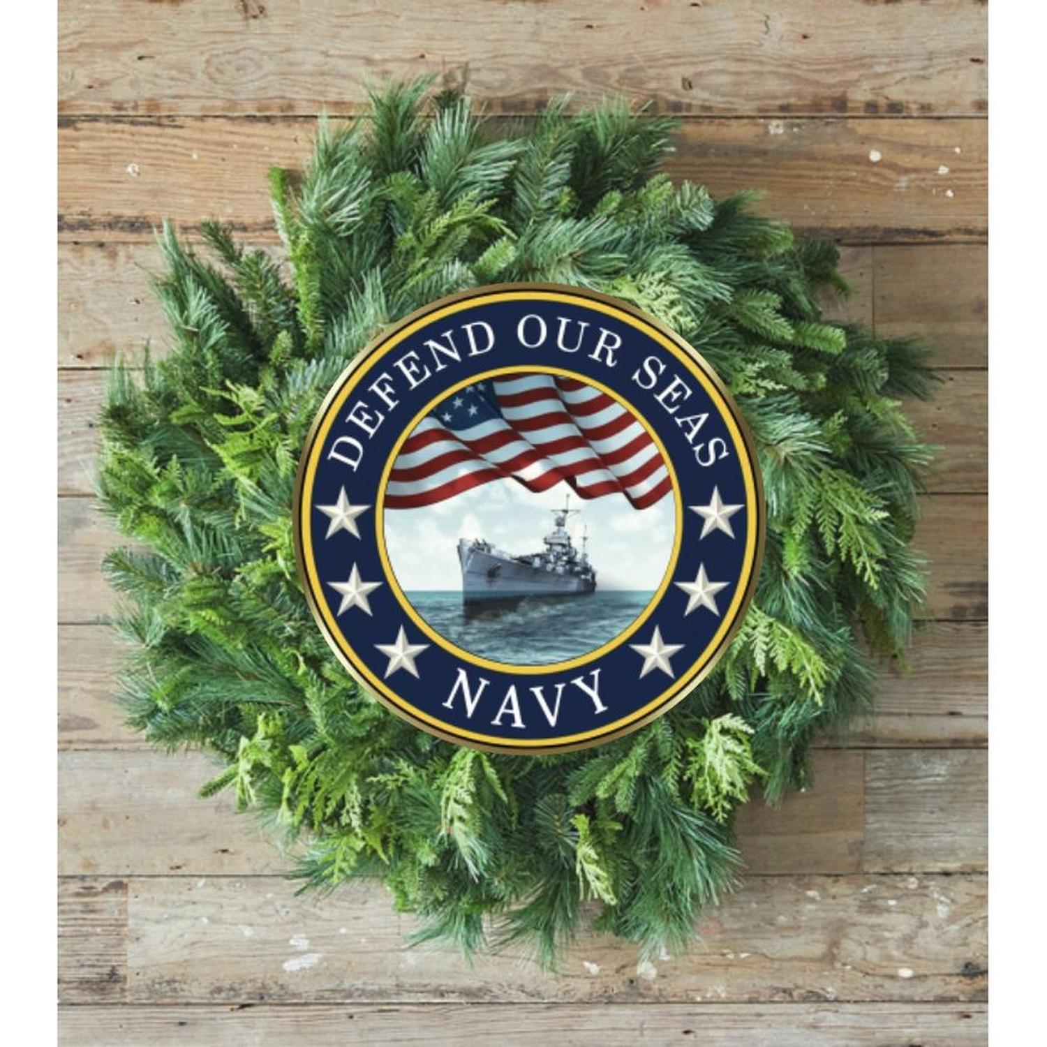 Defend Our Seas US Navy Round Sign