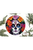 Shop For Dia de la Muerta Floral Skull Sign - Wreath Enhancement
