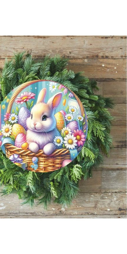 Easter Basket Bunny Eggs Daisy Sign - Michelle's aDOORable Creations - Signature Signs