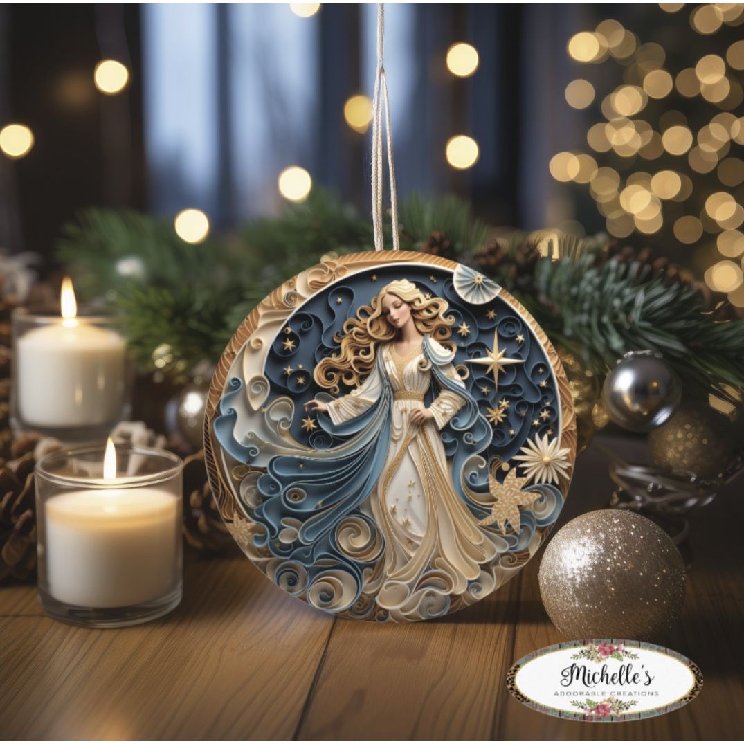Shop For Faux 3D Gold Navy Christmas Angel Sign at Michelle's aDOORable Creations
