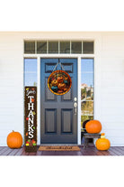 Shop For Faux Stained Glass Fall Foliage Pumpkin Sign - Wreath Accent Sign