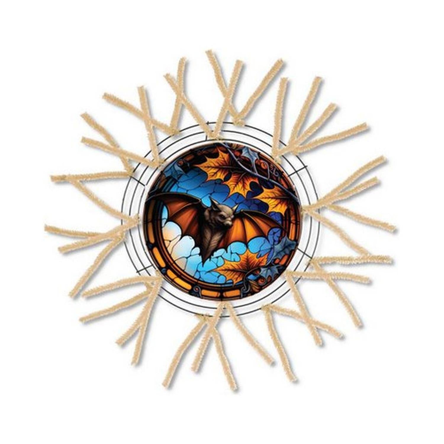 Shop For Faux Stained Glass Halloween Bat Sign - Wreath Enhancement at Michelle's aDOORable Creations