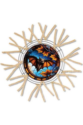 Shop For Faux Stained Glass Halloween Bat Sign - Wreath Enhancement