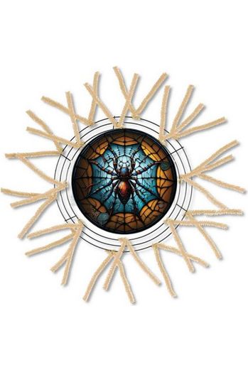 Shop For Faux Stained Glass Spider Sign - Wreath Enhancement