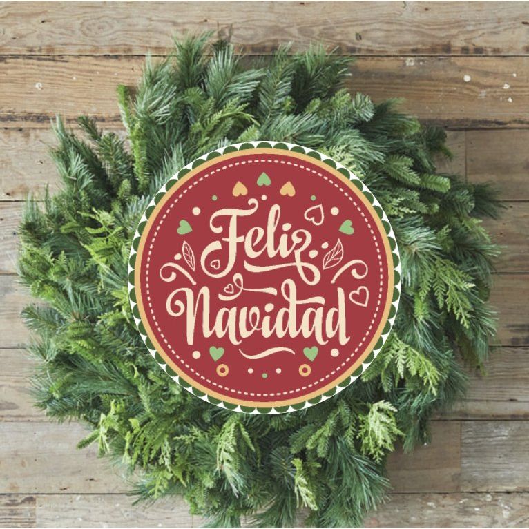 Shop For Feliz Navidad Round Christmas Sign - Wreath Enhancement at Michelle's aDOORable Creations