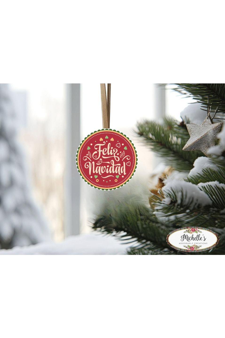 Shop For Feliz Navidad Round Christmas Sign - Wreath Enhancement