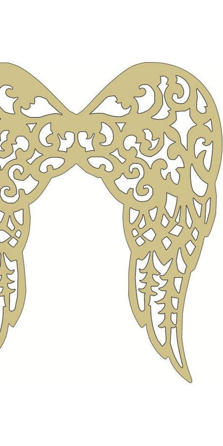 Filigree Angel Wings Wood Cutout - Unfinished Wood - Michelle's aDOORable Creations - Signature Signs