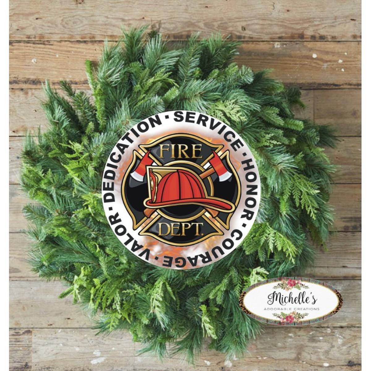 Shop For Firefighter Honor Courage Valor Round Sign at Michelle's aDOORable Creations