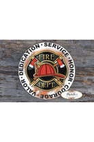 Firefighter Honor Courage Valor Round Sign - Wreath Enhancement - Michelle's aDOORable Creations - Signature Signs