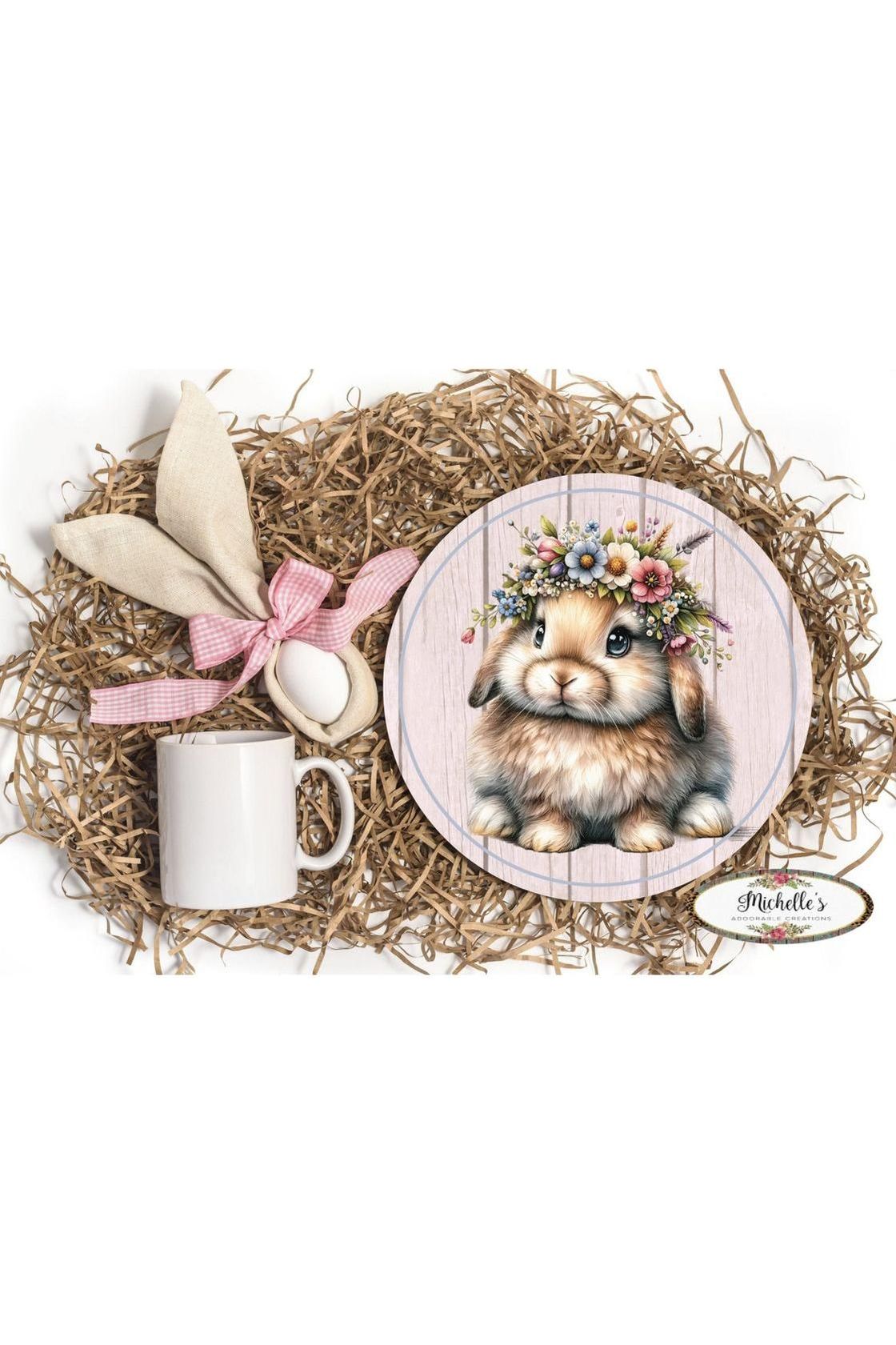 Shop For Floppy Lop Ear Floral Spring Easter Bunny Sign at Michelle's aDOORable Creations