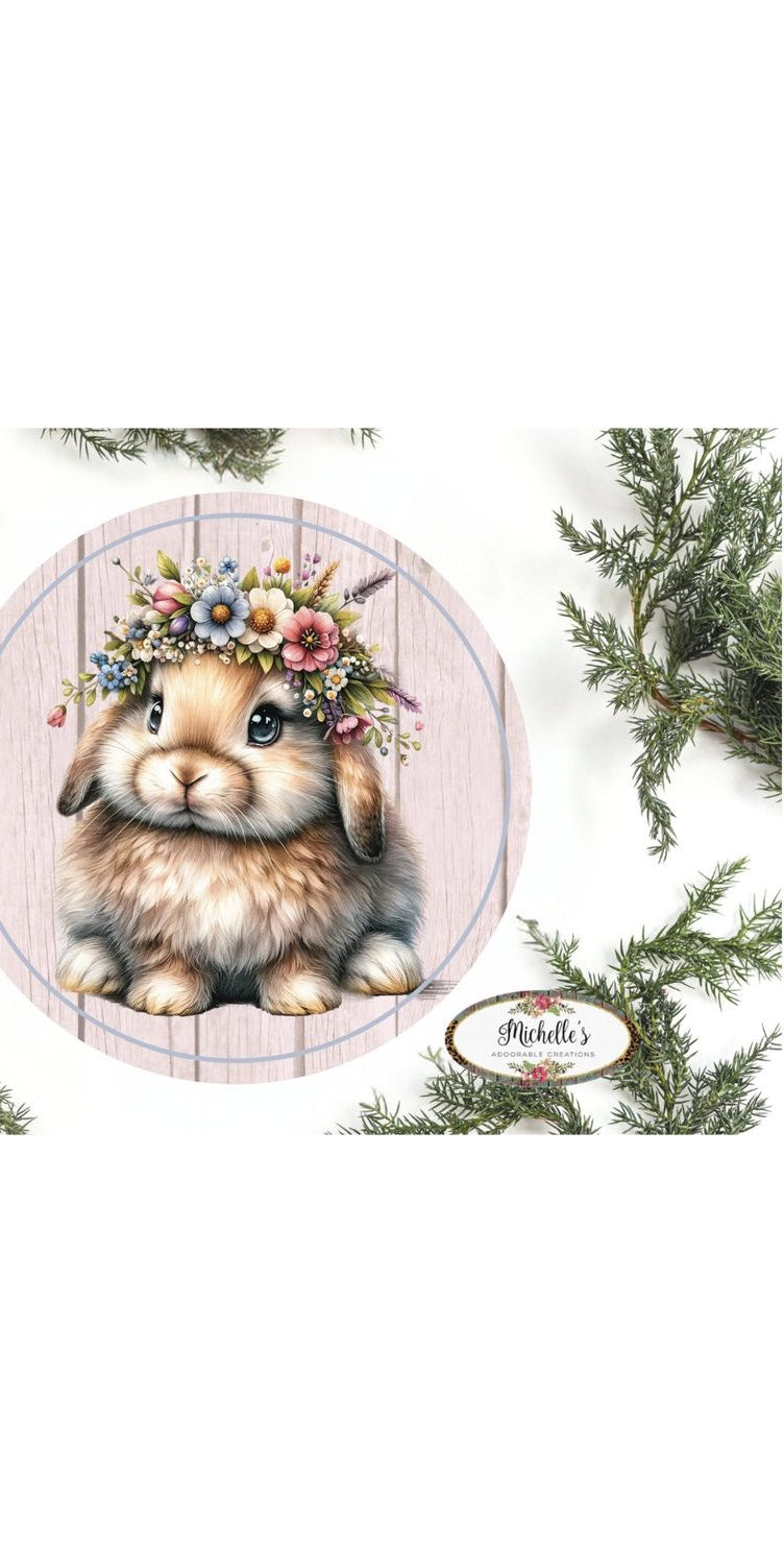 Floppy Lop Ear Floral Spring Easter Bunny Sign - Michelle's aDOORable Creations - Signature Signs