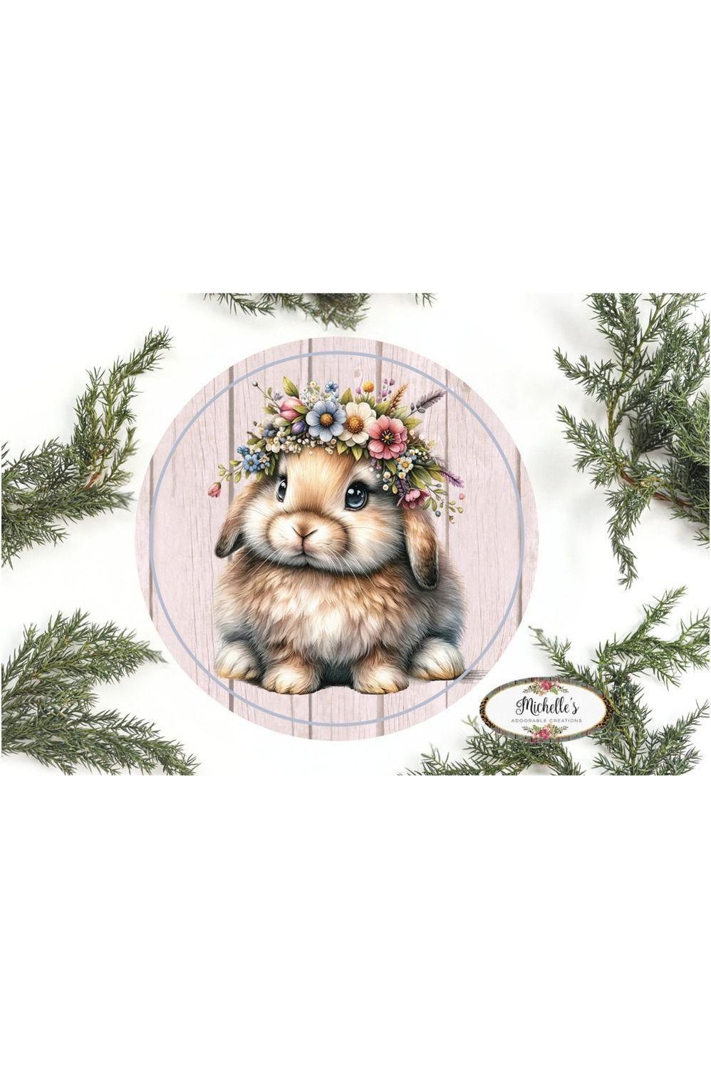 Shop For Floppy Lop Ear Floral Spring Easter Bunny Sign at Michelle's aDOORable Creations