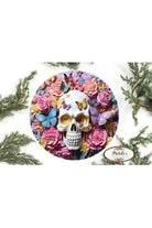 Floral Skull with Butterflies Sign - Wreath Enhancement - Michelle's aDOORable Creations - Signature Signs
