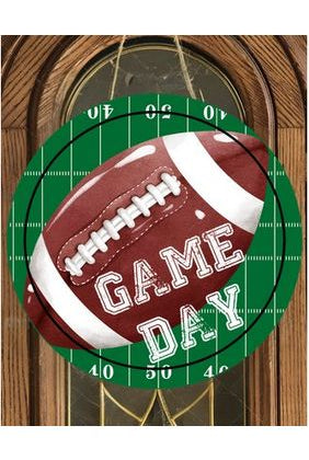 Game Day Football Round Sign - Wreath Enhancement - Michelle's aDOORable Creations - Signature Signs