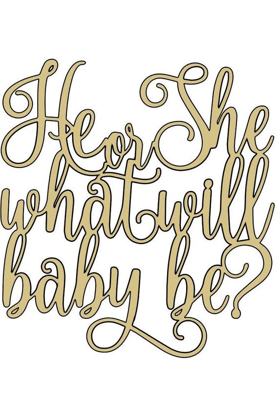 Shop For Gender Reveal He or She Script Wood Cutout - Unfinished Wood