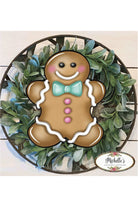Shop For Gingerbread Boy Blue Teal Sign GBB3- Wreath Enhancement