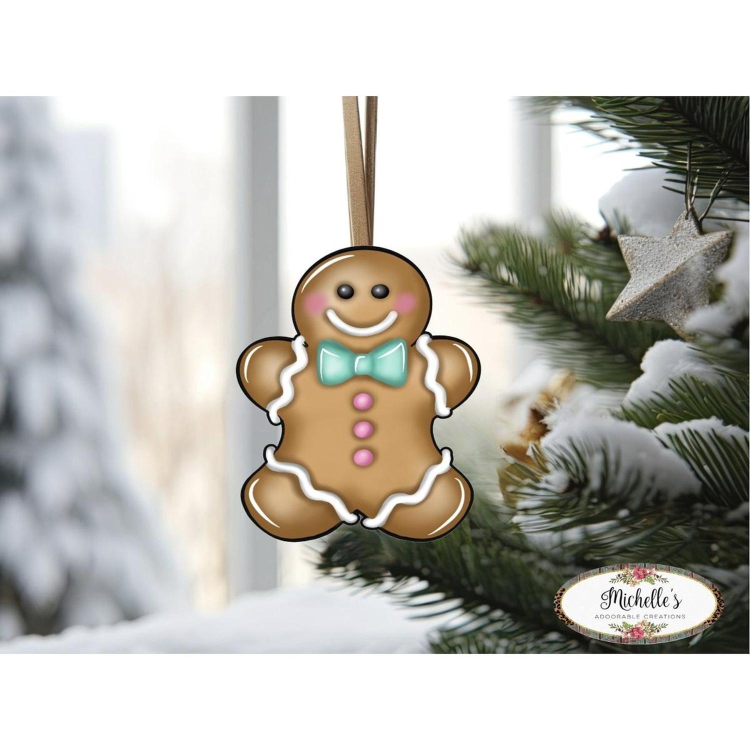 Shop For Gingerbread Boy Blue Teal Sign GBB3 - Wreath Enhancement at Michelle's aDOORable Creations