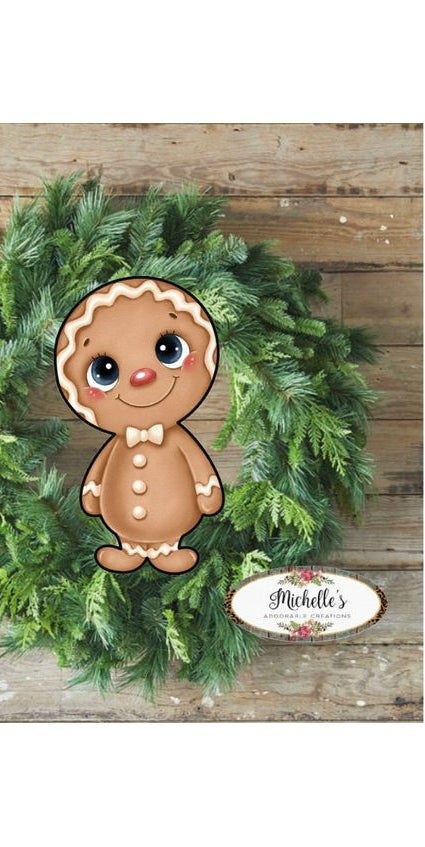 Gingerbread Boy Sweet Shoppe Sign GBB1- Wreath Enhancement - Michelle's aDOORable Creations - Signature Signs