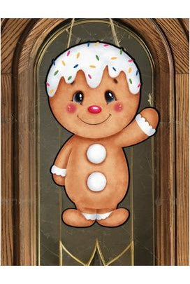 Gingerbread Boy Sweet Shoppe Sign GBB2- Wreath Enhancement - Michelle's aDOORable Creations - Signature Signs