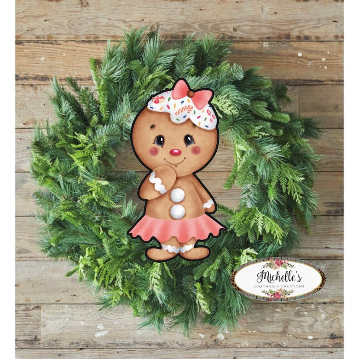 Shop For Gingerbread Girl Sweet Shoppe Sign GBG1 - Wreath Enhancement at Michelle's aDOORable Creations