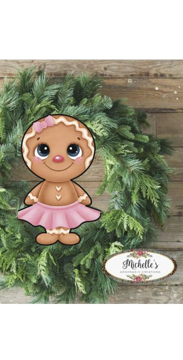 Gingerbread Girl Sweet Shoppe Sign GBG2- Wreath Enhancement - Michelle's aDOORable Creations - Signature Signs