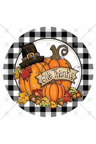 Shop For Give Thanks Fall Pumpkin Plaid Sign - Wreath Enhancement