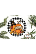 Shop For Give Thanks Fall Pumpkin Plaid Sign - Wreath Enhancement