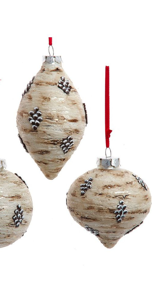 Glass Birch Berries Textured Ornament - Michelle's aDOORable Creations - Holiday Ornaments