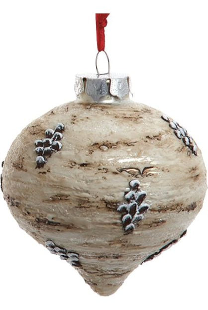 Glass Birch Berries Textured Ornament - Michelle's aDOORable Creations - Holiday Ornaments