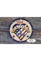 God Bless The USA Patriotic Heart Sign - Wreath Enhancement - Michelle's aDOORable Creations - Signature Signs